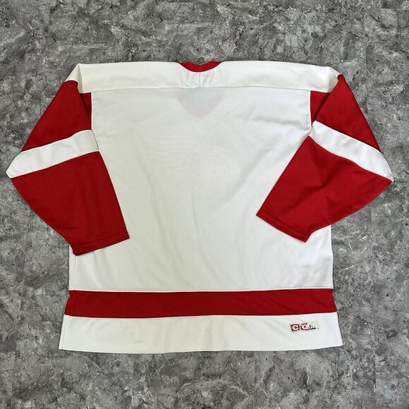 Vintage Detroit Red Wings NHL CCM Maska Hockey Jersey Size XXL White Red - Picture 2 of 7